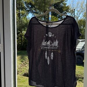 Black & Grey Wanderlust Graphic Tee Truself
